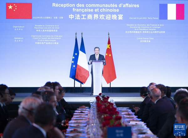 Li Qiang mengajukan tiga butir anjuran untuk memperdalam kerja sama Tiongkok-Perancis