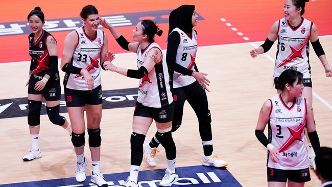 Trisula penyerang Red Sparks Megawati Hangestri Pertiwi