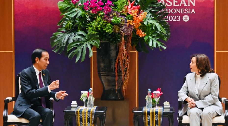 Kamala Harris dalam sambutannya menyampaikan apresiasinya atas kepemimpinan Indonesia di ASEAN 2023
