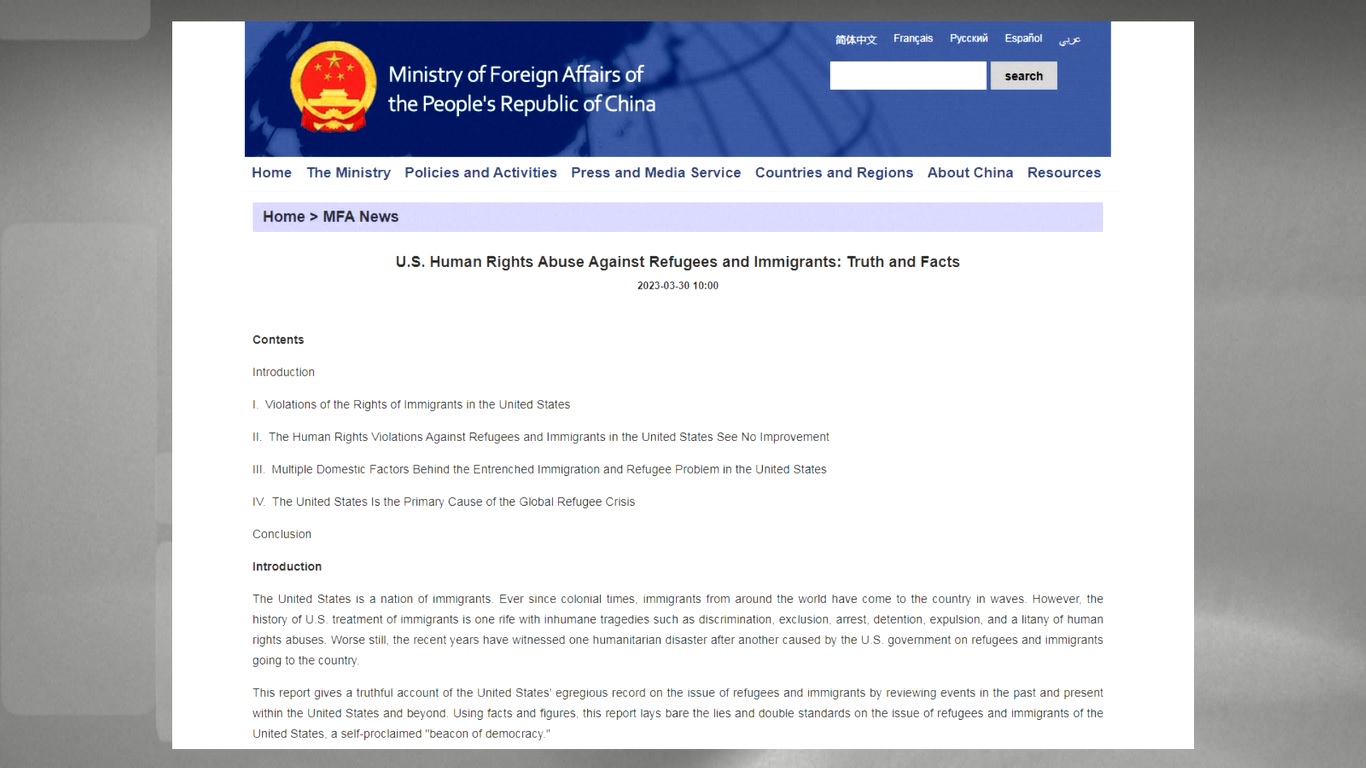 Laporan tersebut juga memperjelas bahwa AS telah melakukan banyak kejahatan yang melanggar hak-hak imigran dari semua ras