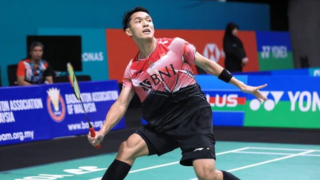 Jonatan Christie terhenti di babak 16 besar Malaysia Open 2023 setelah dikalahkan Kenta Nishimoto asal Jepang 15-21 dan 17-21 di Axiata Arena