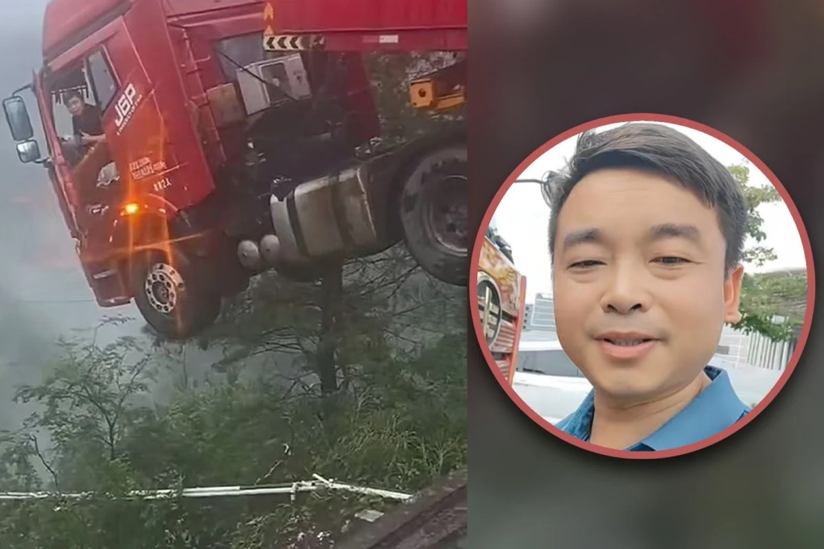 Ajaib, Selamat Setelah Separuh Truk Oleng di Tepi Jembatan yang Ambruk