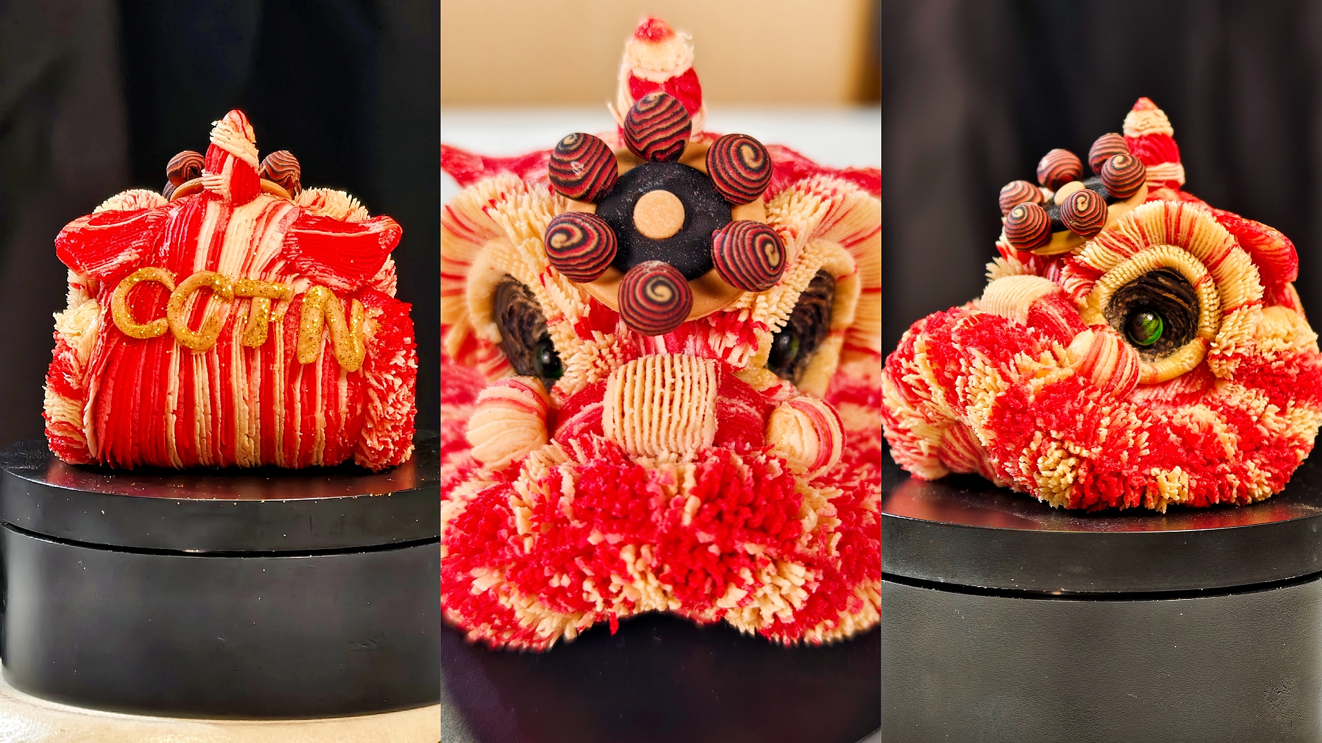 Kue kepala singa merupakan makanan lezat khas Tiongkok yang memadukan unsur tarian barongsai dengan kue tradisional Tiongkok dengan sempurna