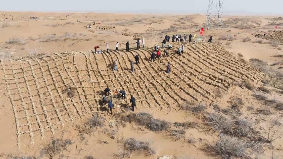 Tiongkok Tingkatkan Upaya Pengendalian Penggurunan di Gurun terbesar keempat di negara itu.