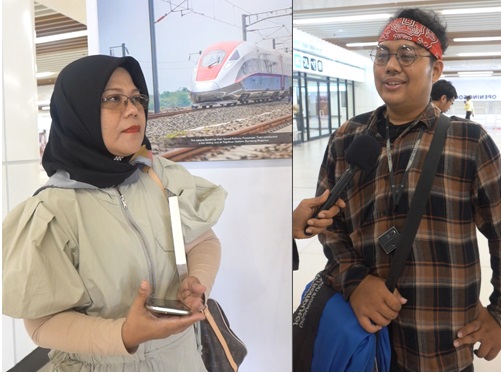 “Kalau dulu naik kereta dari Bandung membutuhkan waktu 3 hingga 4 jam tapi sekarang dengan kereta cepat  baru ngobrol sebentar sudah sampai di Jakarta” ujar Raka