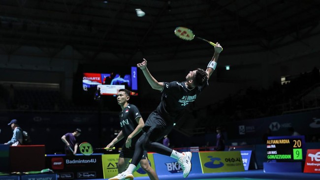 Ganda putra Indonesia Fajar Alfian/Muhammad Rian Ardianto akan tampil di semifinal Korea Open 2023