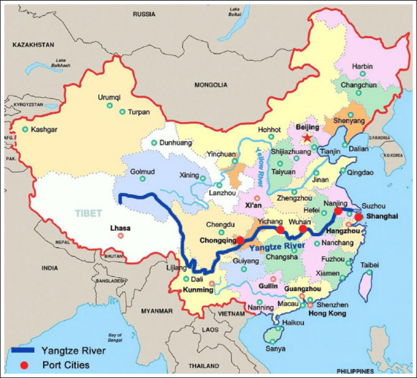 Sungai Yangtze adalah jalur air terpanjang di Tiongkok