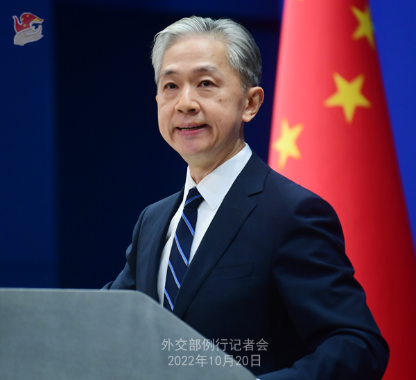 Juru bicara Kementerian Luar Negeri Tiongkok Wang Wenbin dalam jumpa pers hari Kamis kemarin (20/10/2022) menekankan