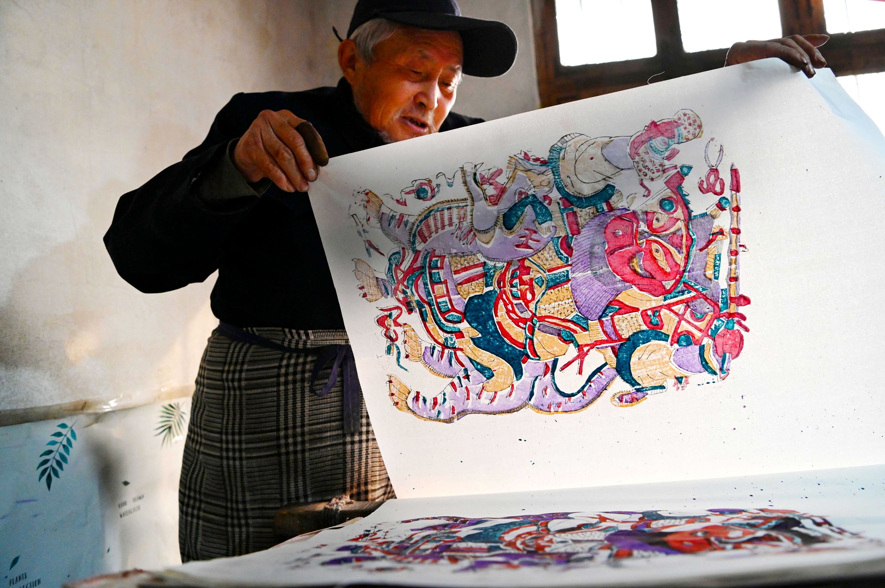 Cetakan balok kayu Tahun Baru adalah bentuk seni tradisional yang populer di Tiongkok