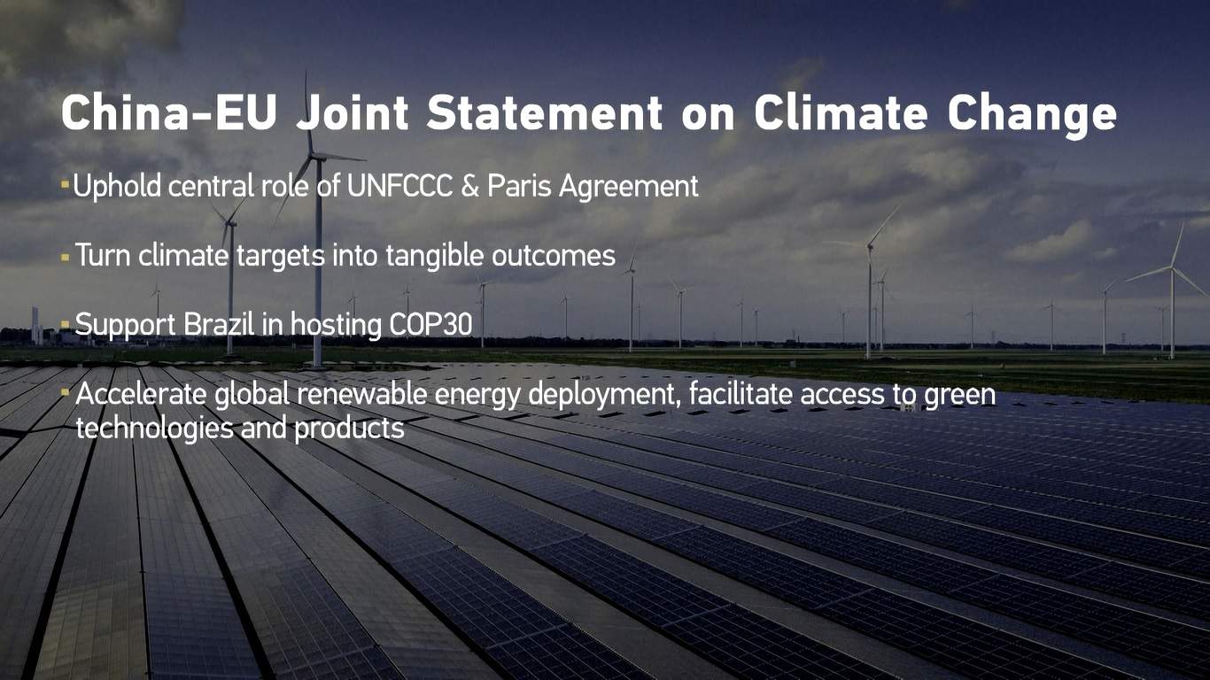 Pemimpin Tiongkok dan Uni Eropa Rilis Pernyataan Bersama tentang Perubahan Iklim