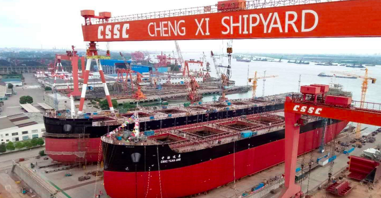 Output pembuatan kapal negara itu mencapai 3786 juta ton bobot mati (dwt) tahun lalu terhitung 473 persen dari total dunia