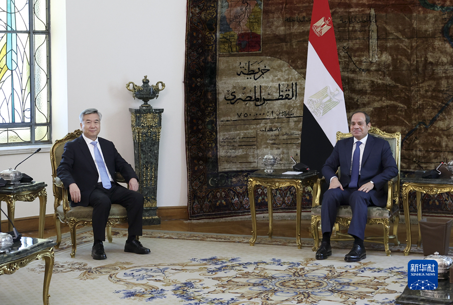 Dalam pertemuannya dengan Presiden Mesir Abdel Fattah al-Sisi Li Xi menyampaikan salam hangat dari Presiden Tiongkok Xi Jinping