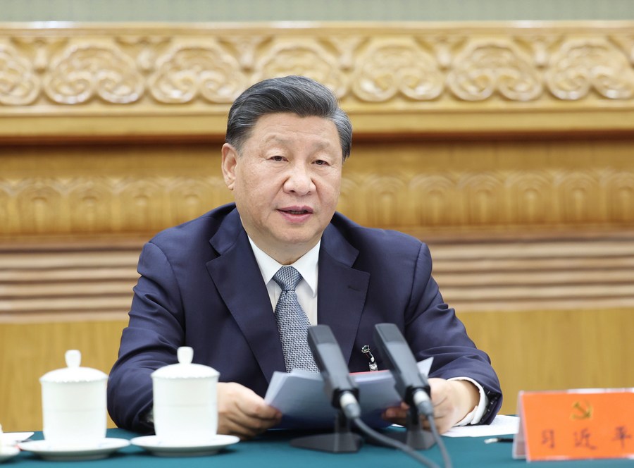 Presiden Tiongkok Xi Jinping menghadiri pertemuan tersebut dan menyampaikan pidato penting