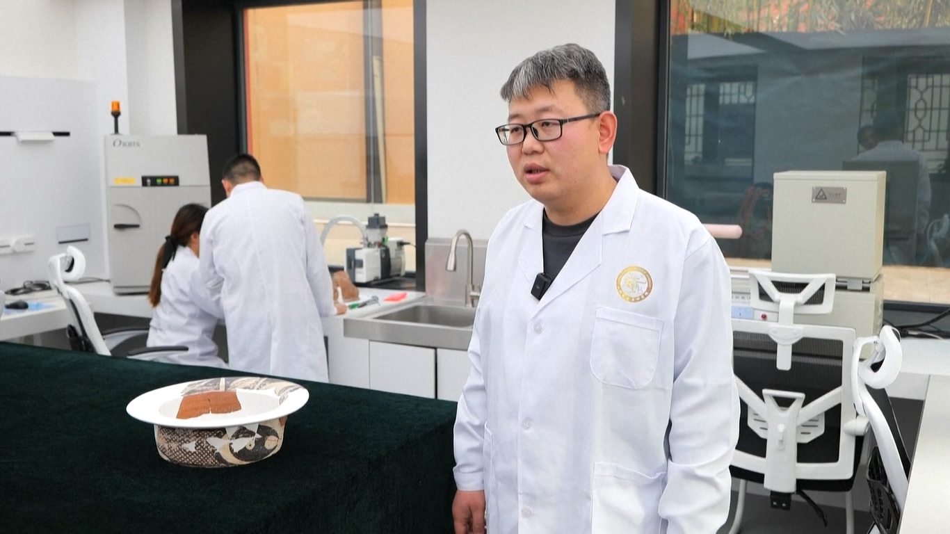 Artefak itu terkenal karena bentuknya yang unik dan dekorasi yang sangat indah karena menampilkan dua ikan hitam secara dinamis dengan latar belakang putih