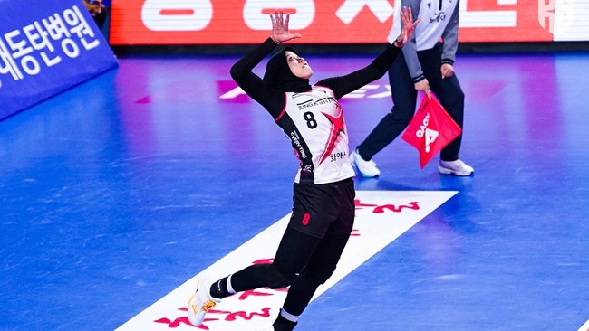 Bintang Red Sparks Megawati Hangestri Pertiwi masuk tujuh pemain terbaik atau Best 7 Liga Voli Korea