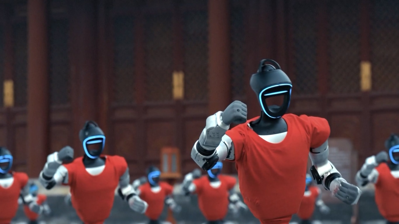 Robot Humanoid Unitree Peragakan Seni Bela Diri di Kuil Surga Beijing