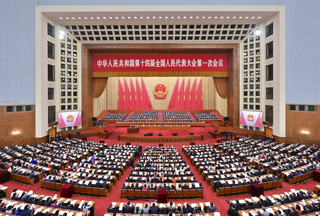 Sidang Ke-1 KRN Ke-14 Tiongkok hari Selasa (7/3) mengadakan Sidang Pleno Ke-2 di Balai Agung Rakyat di Beijing