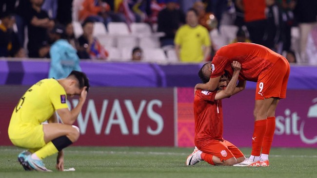 Timnas Malaysia tersingkir dari Piala Asia 2023 (2024) secara tragis setelah kalah tipis dari Bahrain pada laga kedua fase grup