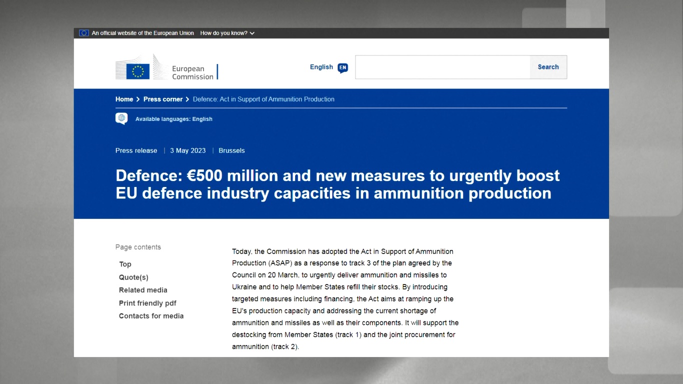 Tindakan tersebut akan mendukung destocking dan pengadaan bersama amunisi oleh negara-negara anggota
