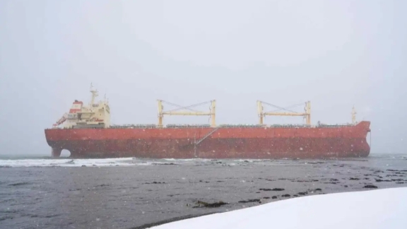 Kapal kargo TiongkokAnyang-2 kandas di dekat Pelabuhan Nevelsk di Pulau Sakhalin pada dini hari tanggal 9 Februari setelah badai hebat