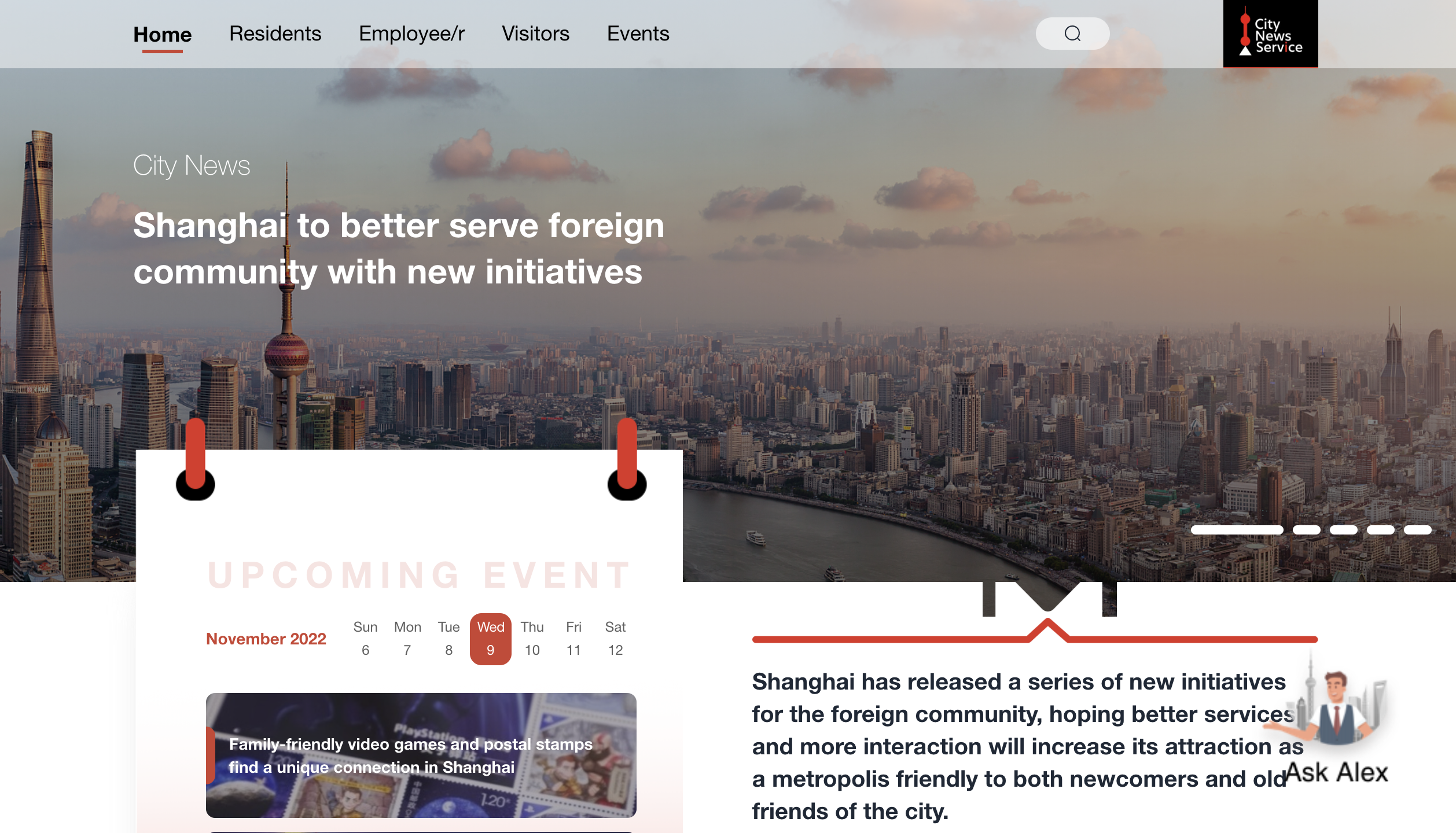 News Service  merupakan platform berita dan layanan resmi untuk menyediakan komunitas asing Shanghai dengan informasi terbaru tentang kota